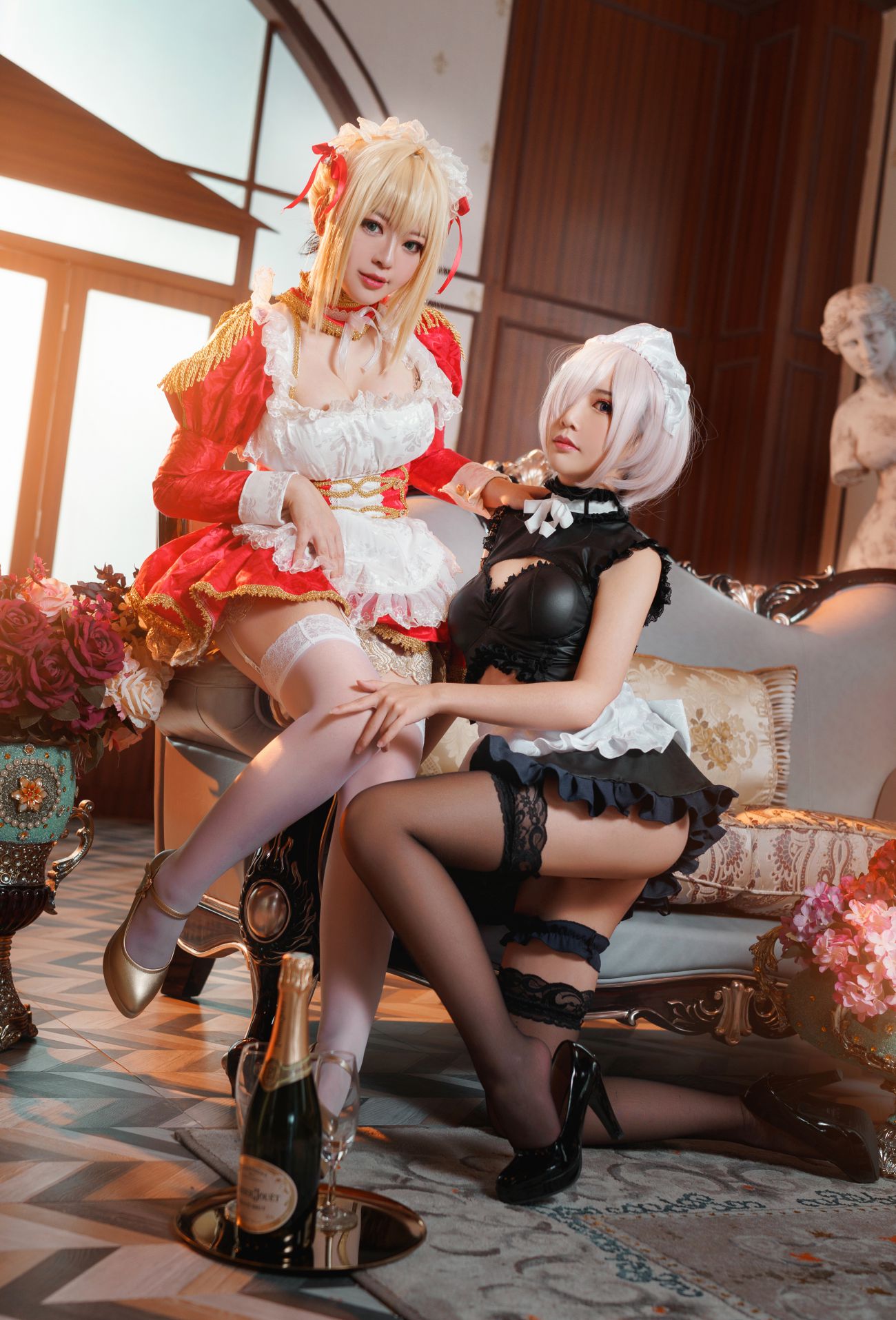 微博美少女半半子&面饼仙儿写真Claudius x Kyrielight Maid|柠檬皮